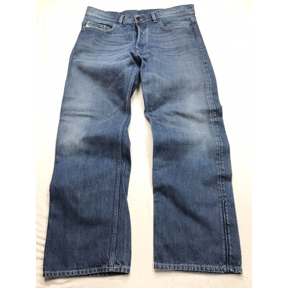DIESEL Quratt Jeans Men 36x30 Button Fly Wide Leg Made in Italy Whisker 71W Wash - Picture 1 of 16